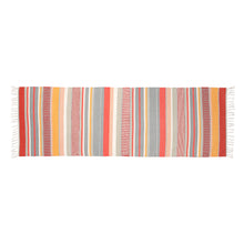 Load image into Gallery viewer, Cotton Flatweave Area Rug Woven Multi Color Stripes 1172
