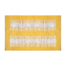 Load image into Gallery viewer, Cotton Flatweave Area Rug  Woven Mustard Ikat Boho 1176
