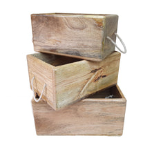 Load image into Gallery viewer, Savon Wood Organizer Basket Bin Box - Set of 3
