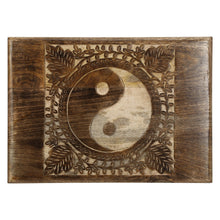 Load image into Gallery viewer, Wooden Side end Table Square yin yang Carved
